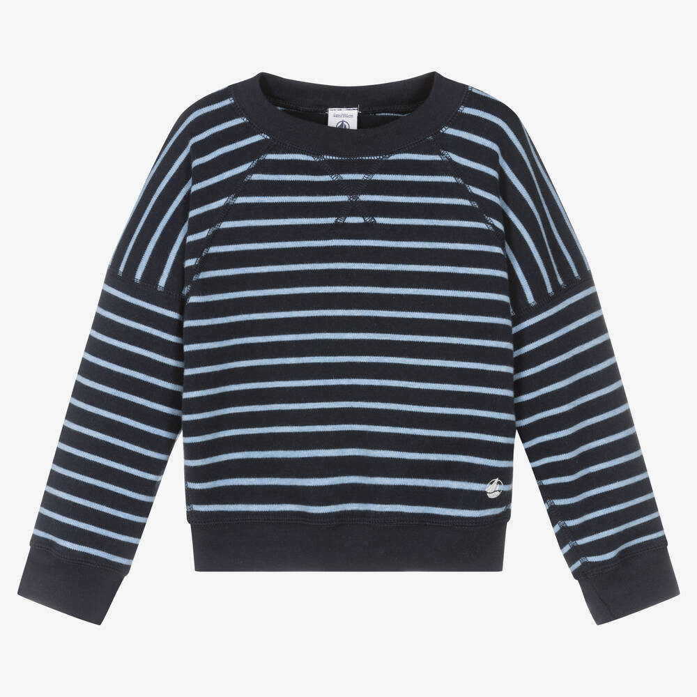 Petit Bateau - Sweat bleu rayé Fille | Childrensalon