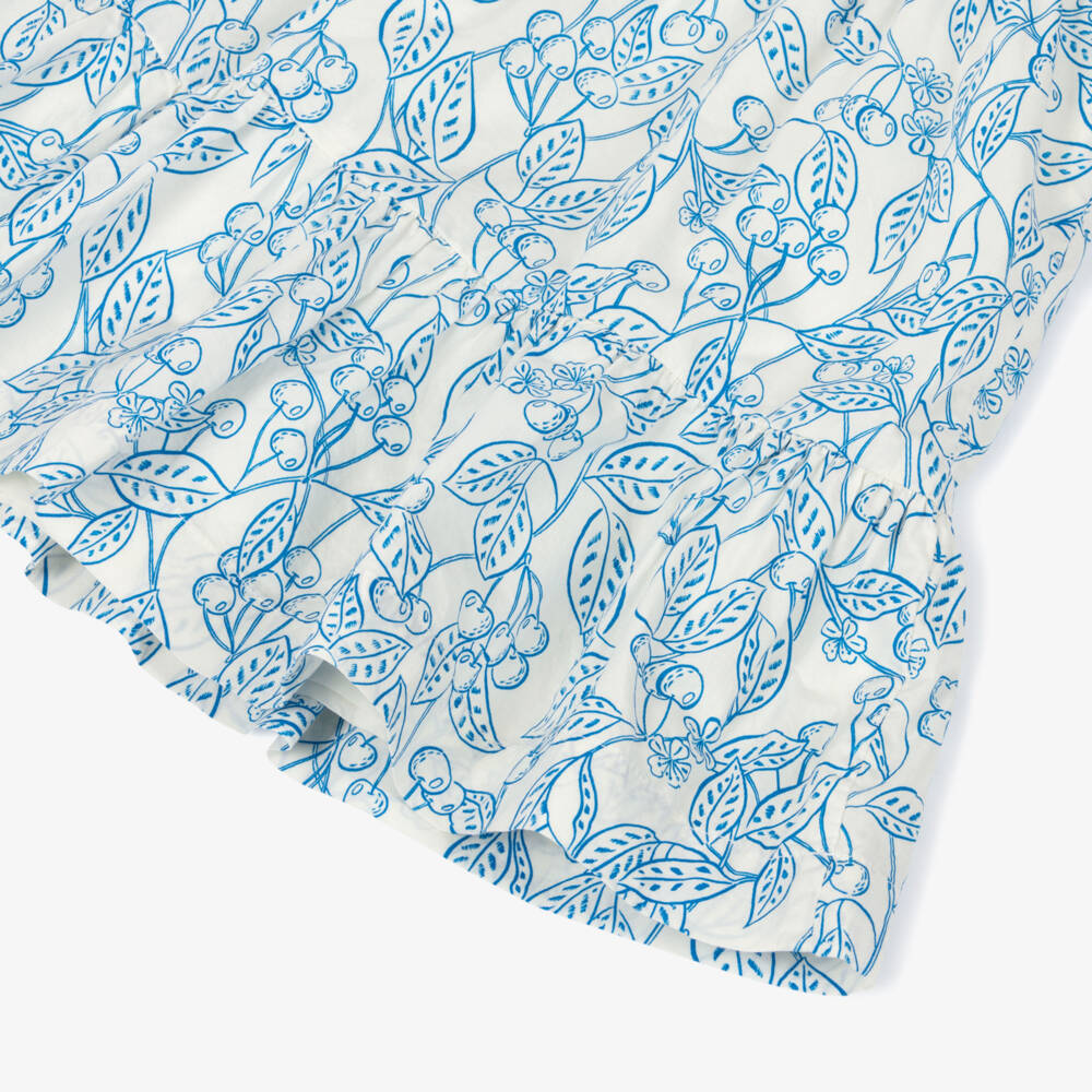 Petit Bateau-Girls Blue & White Cherry Print Dress | Childrensalon Outlet