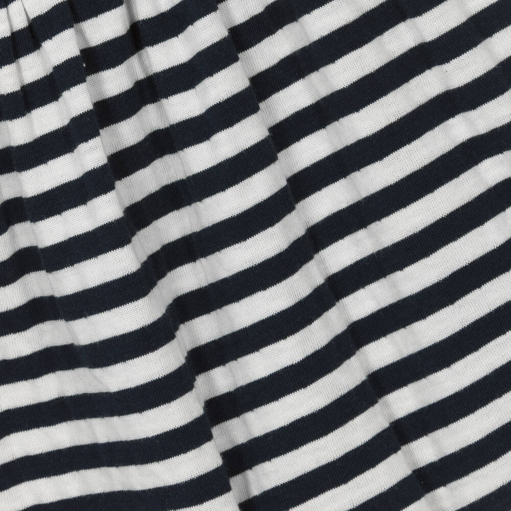 Petit Bateau-Girls Blue & White Striped Cotton Dress | Childrensalon Outlet