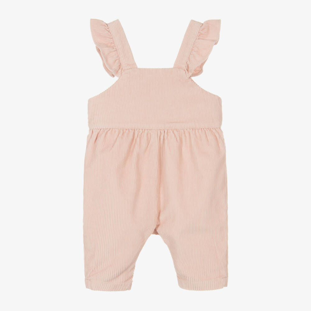 Petit Bateau-Girls Blush Corduroy Overalls | Childrensalon Outlet