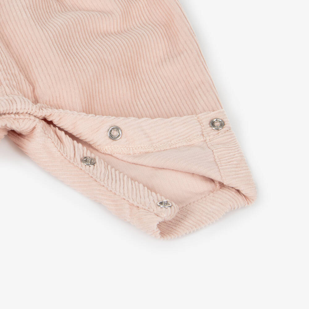 Petit Bateau-Girls Blush Corduroy Overalls | Childrensalon Outlet