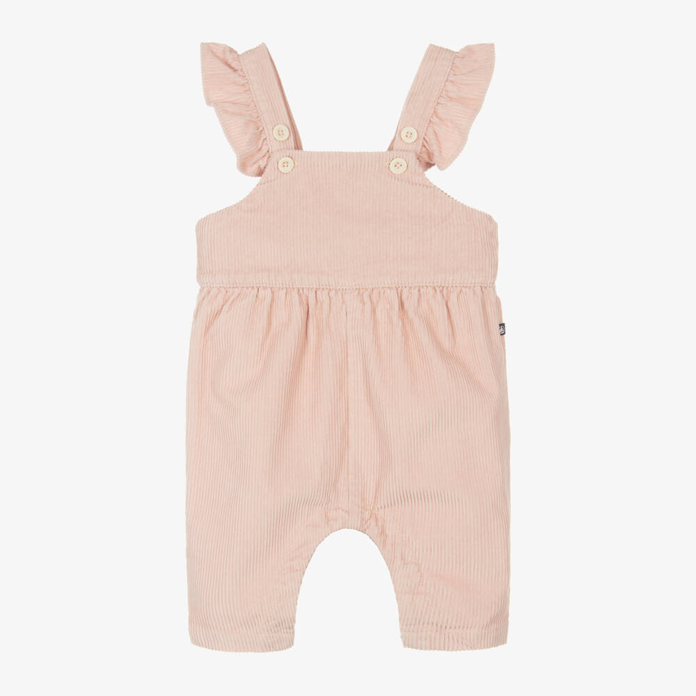 Petit Bateau-Girls Blush Corduroy Overalls | Childrensalon Outlet