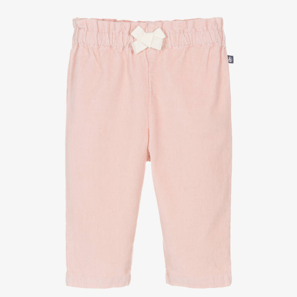 Petit Bateau-Girls Blush Corduroy Trousers | Childrensalon Outlet