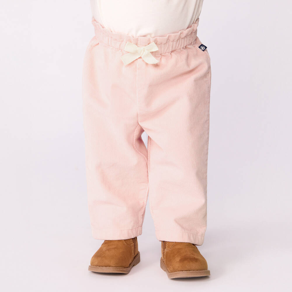 Petit Bateau-Girls Blush Corduroy Trousers | Childrensalon Outlet