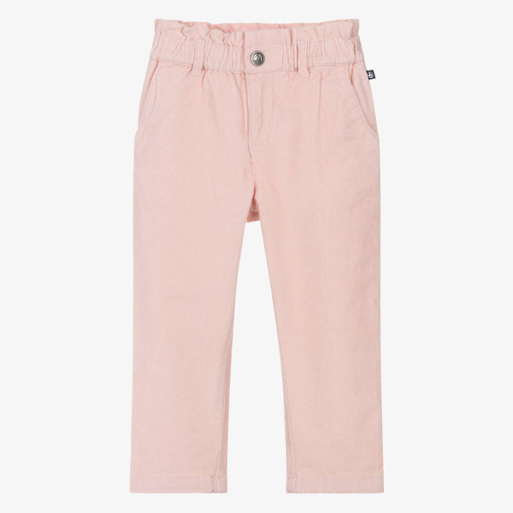 Petit Bateau-Girls Blush Corduroy Trousers | Childrensalon Outlet