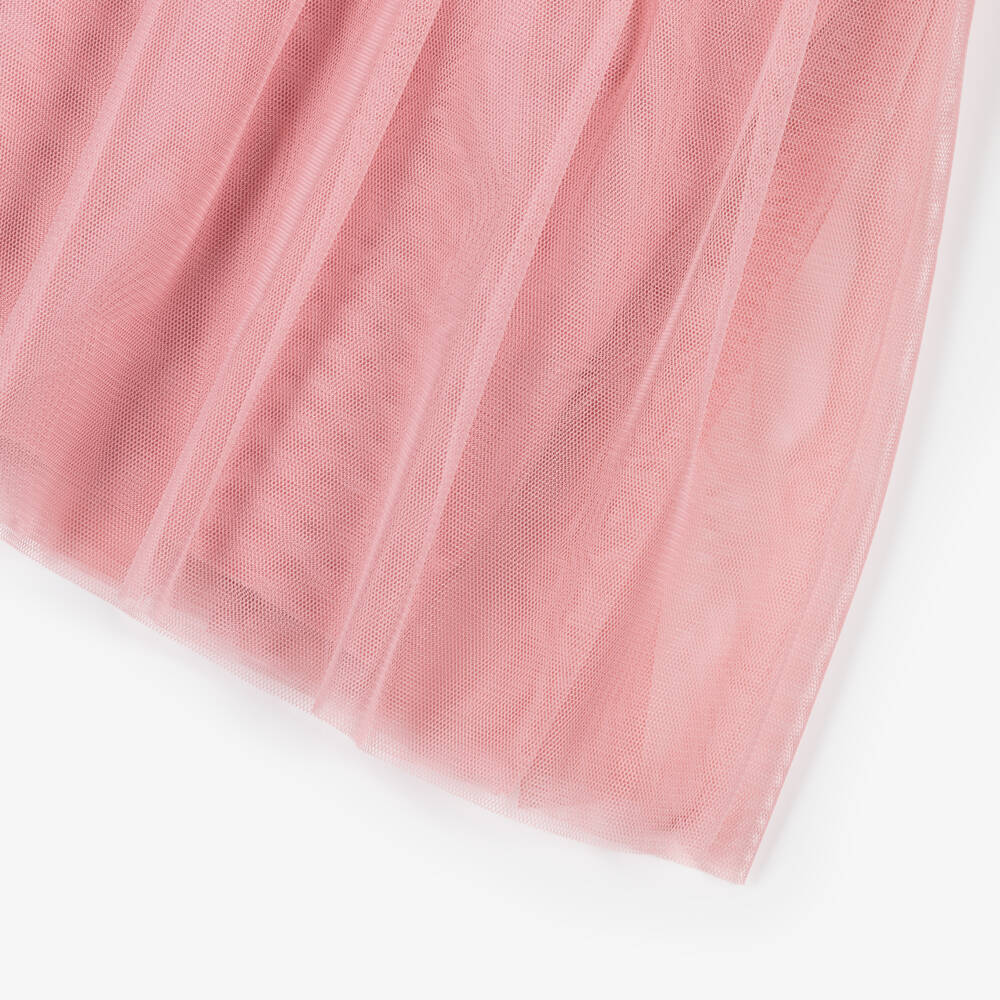 Petit Bateau-فستان بناتي وردي من الجيرسيه والتول | Childrensalon Outlet