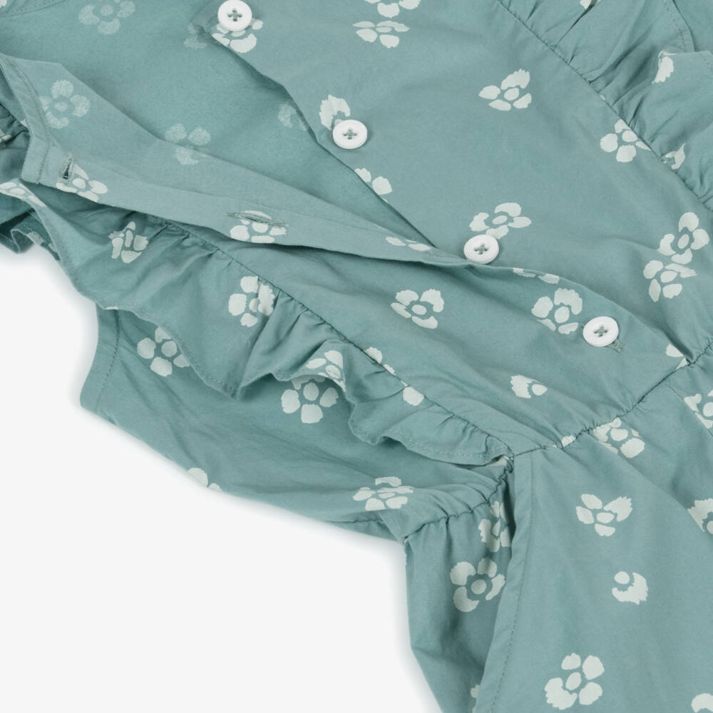 Petit Bateau-Легкий зеленый цветочный ромпер для девочек | Childrensalon Outlet