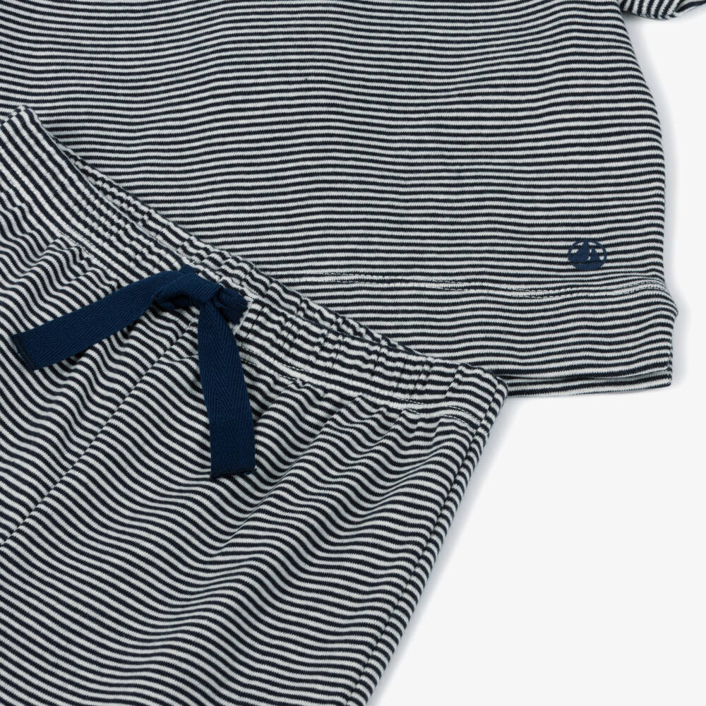 Petit Bateau-Girls Classic Blue Striped Sleepwear | Childrensalon Outlet