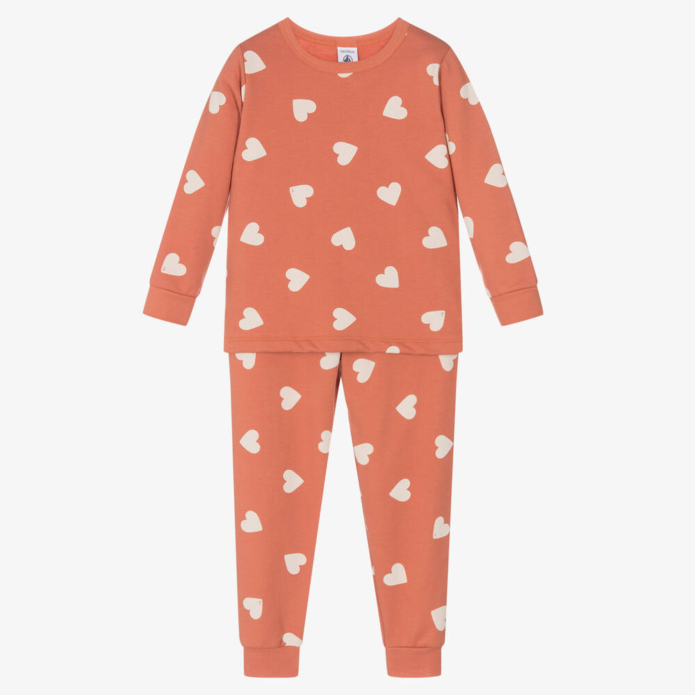 Petit Bateau - Хлопковая пижама с сердечками для девочек | Childrensalon