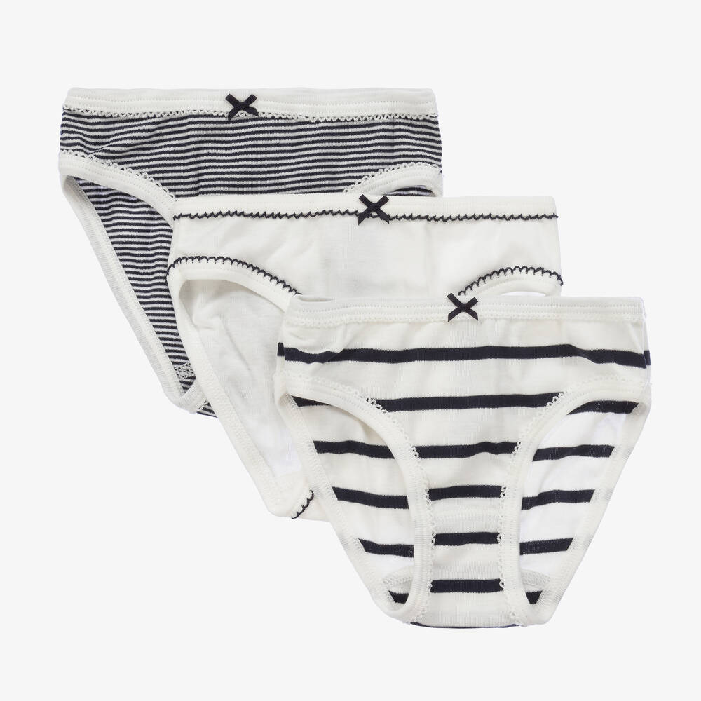 Petit Bateau-Girls Cotton Knickers (3 Pack) | Childrensalon Outlet