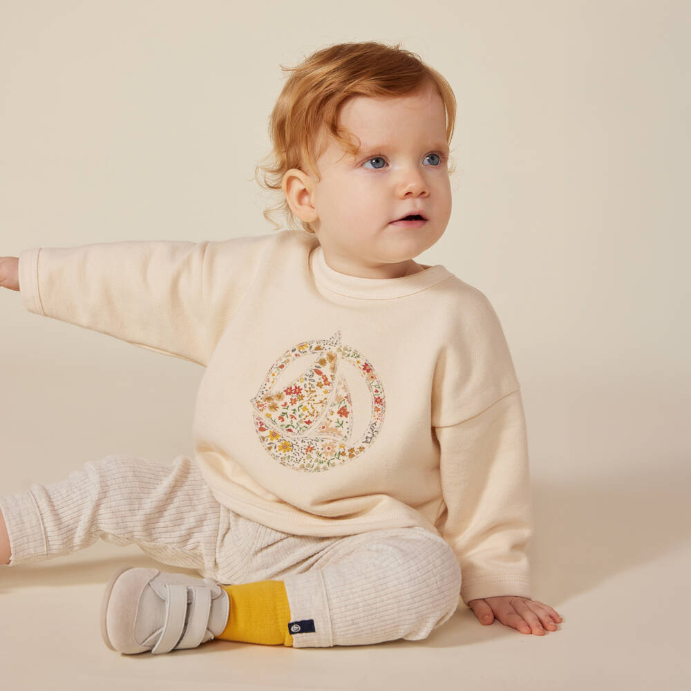 Petit Bateau-Girls Creamy Knit Cotton Leggings | Childrensalon Outlet