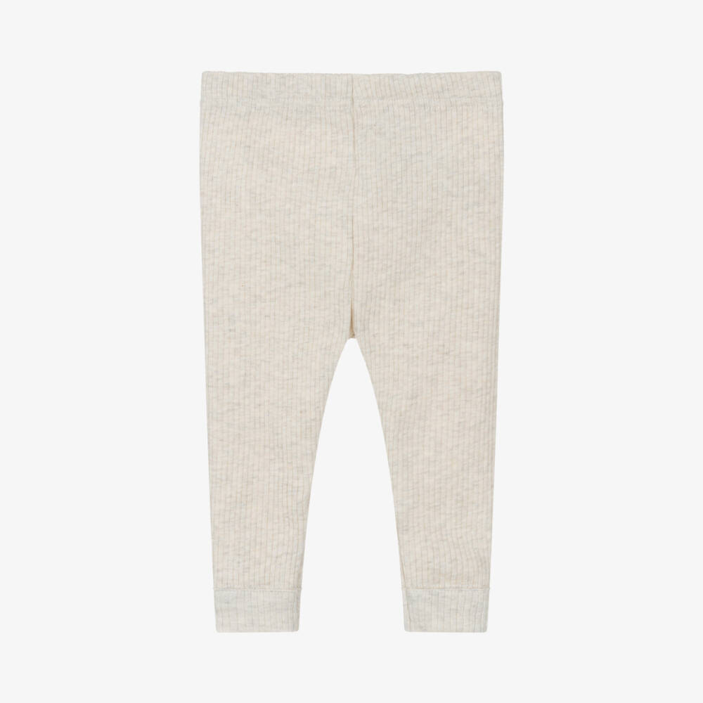Petit Bateau-Girls Creamy Knit Cotton Leggings | Childrensalon Outlet