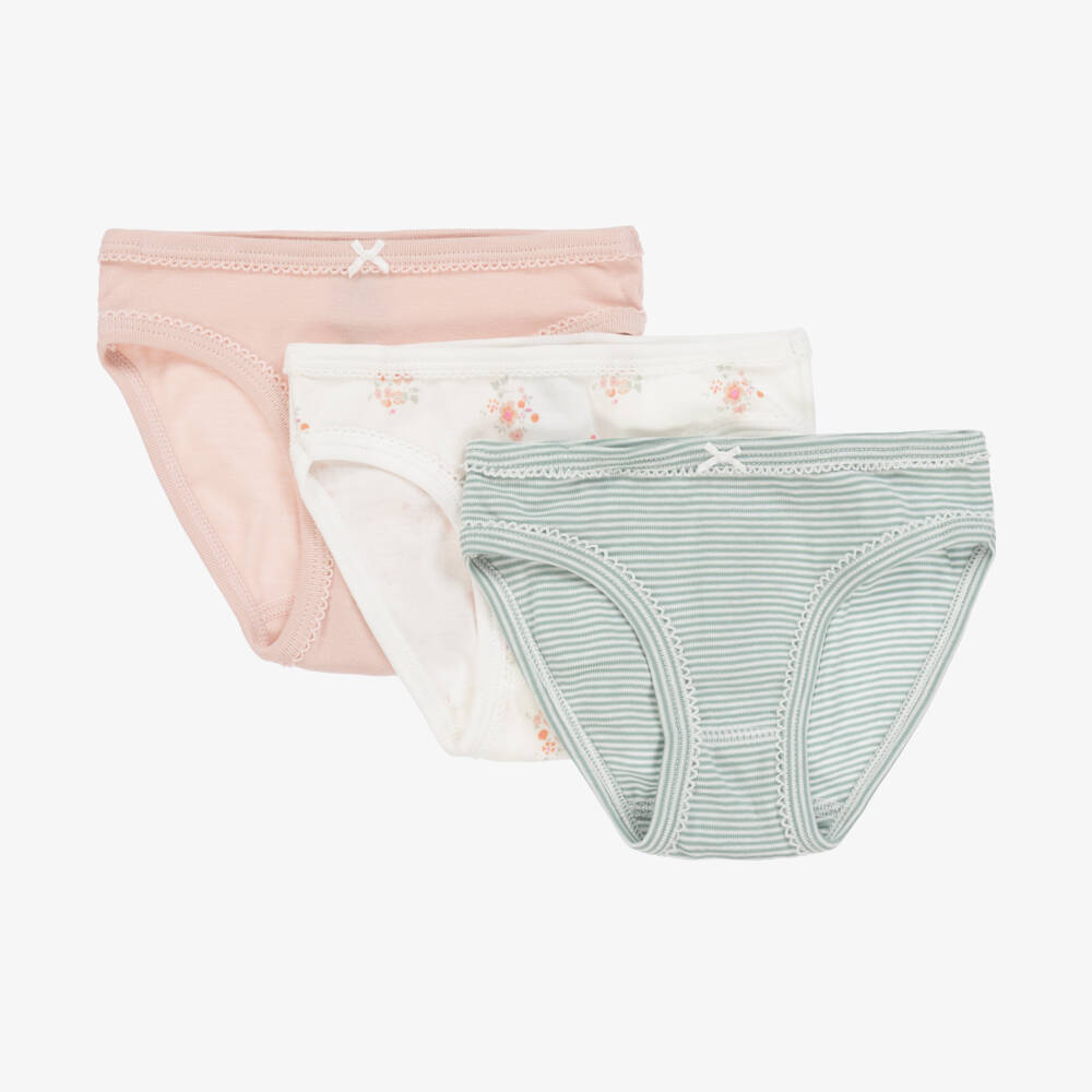 Petit Bateau-Girls Eco-Friendly Cotton Undies Trio | Childrensalon Outlet