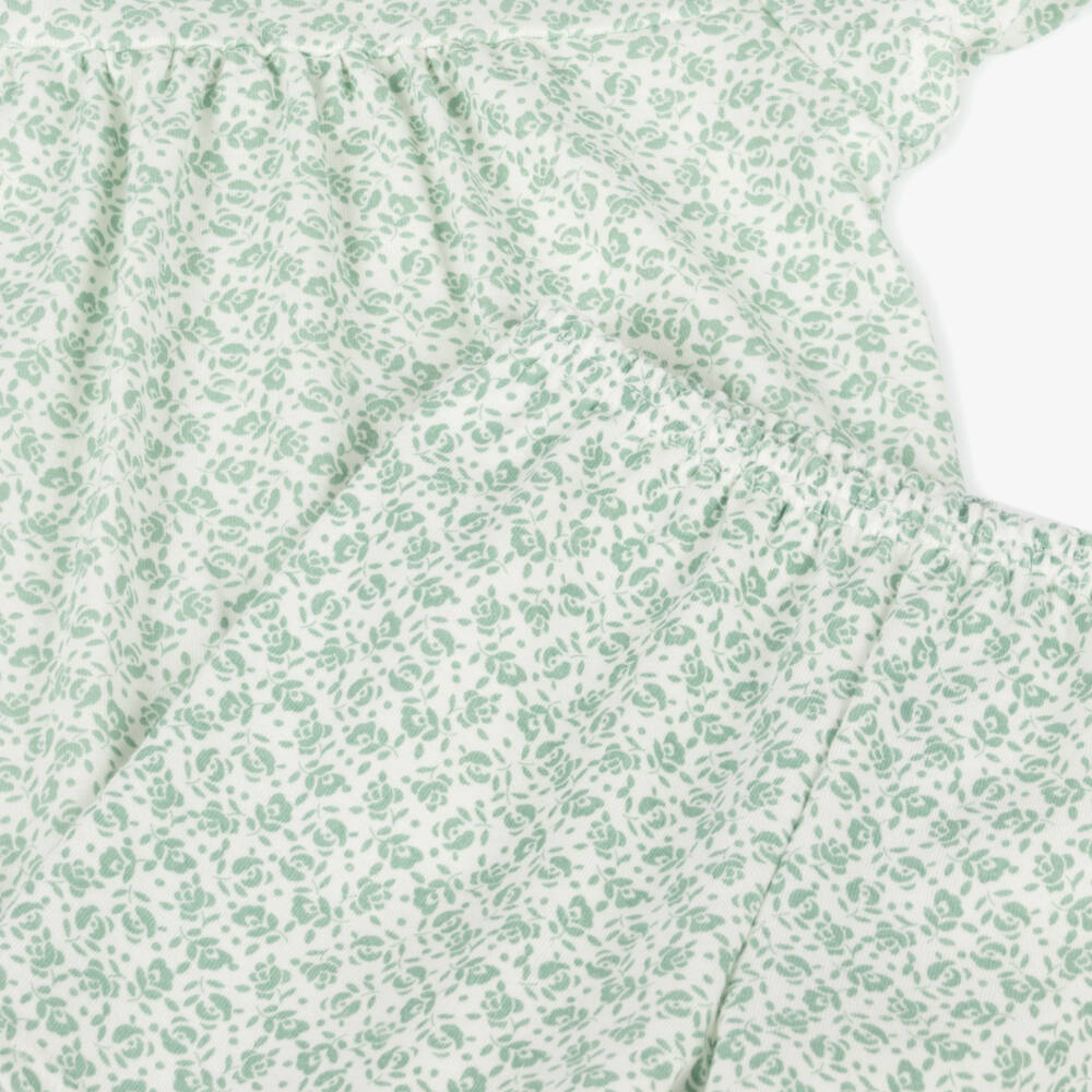 Petit Bateau-Girls Emerald Blossom Sleep Set | Childrensalon Outlet