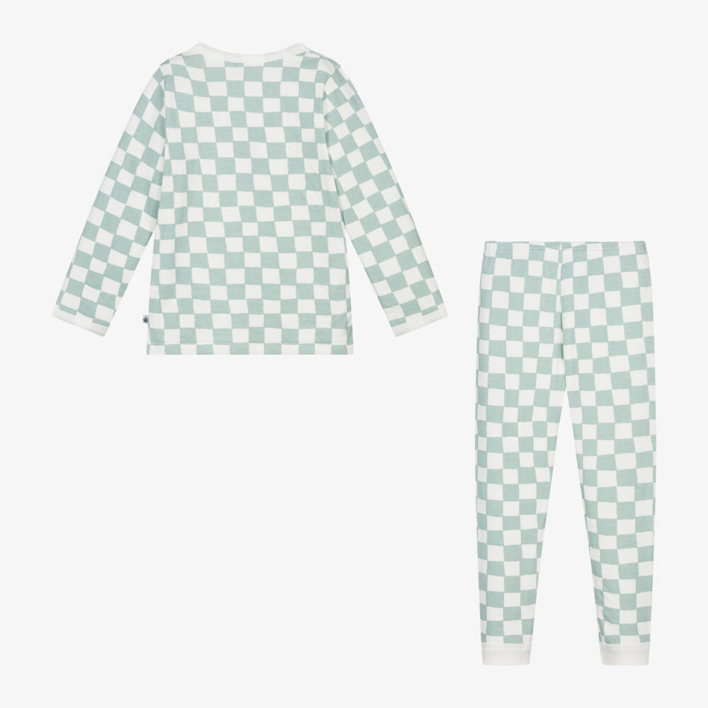 Petit Bateau-Girls Emerald & Cream Plaid Sleepwear | Childrensalon Outlet