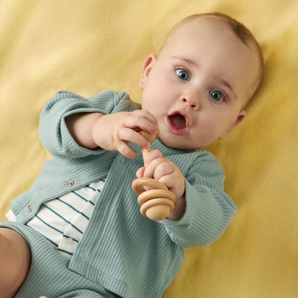 Petit Bateau-Girls Emerald Knit Cardigan & Shorts Ensemble | Childrensalon Outlet