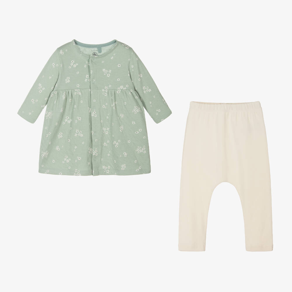 Petit Bateau-Girls Floral Cotton Dress Ensemble | Childrensalon Outlet