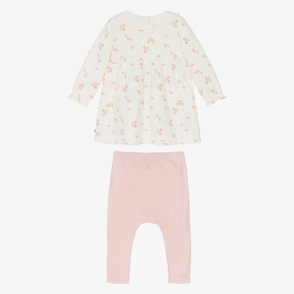 Petit Bateau-Girls Floral Dress and Leggings Set | Childrensalon Outlet