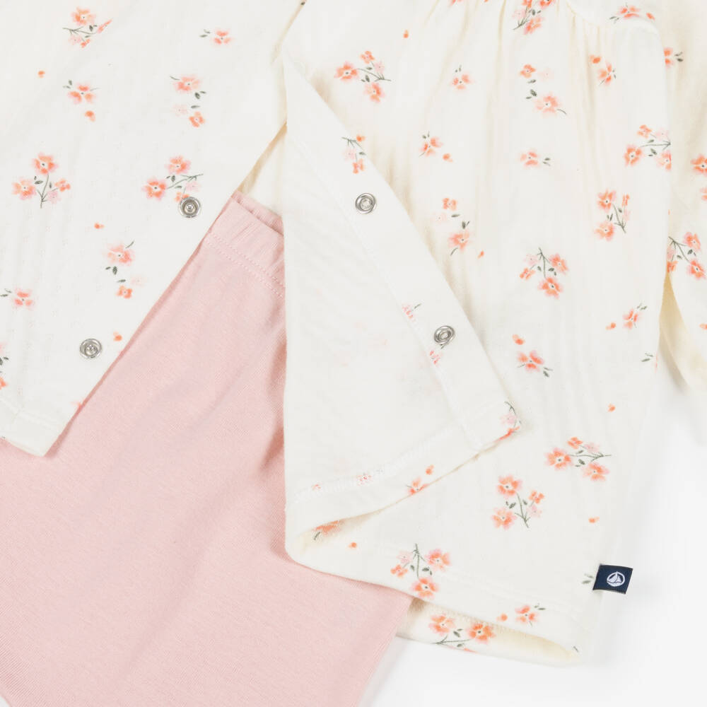 Petit Bateau-Girls Floral Dress and Leggings Set | Childrensalon Outlet