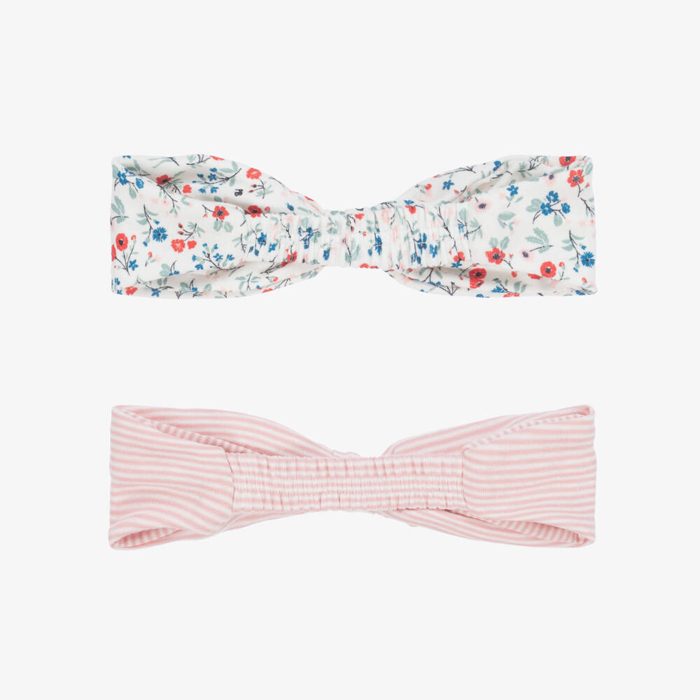Petit Bateau-Girls' Floral & Stripe Hairbands Duo | Childrensalon Outlet