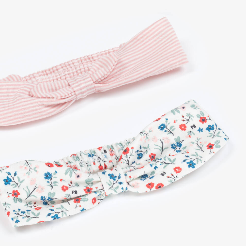 Petit Bateau-Girls' Floral & Stripe Hairbands Duo | Childrensalon Outlet