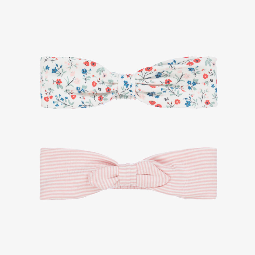 Petit Bateau-Girls' Floral & Stripe Hairbands Duo | Childrensalon Outlet