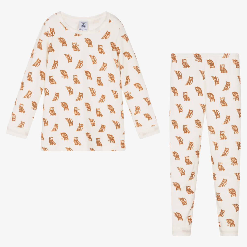 Petit Bateau-Кремово-коричневая пижама для девочек | Childrensalon Outlet