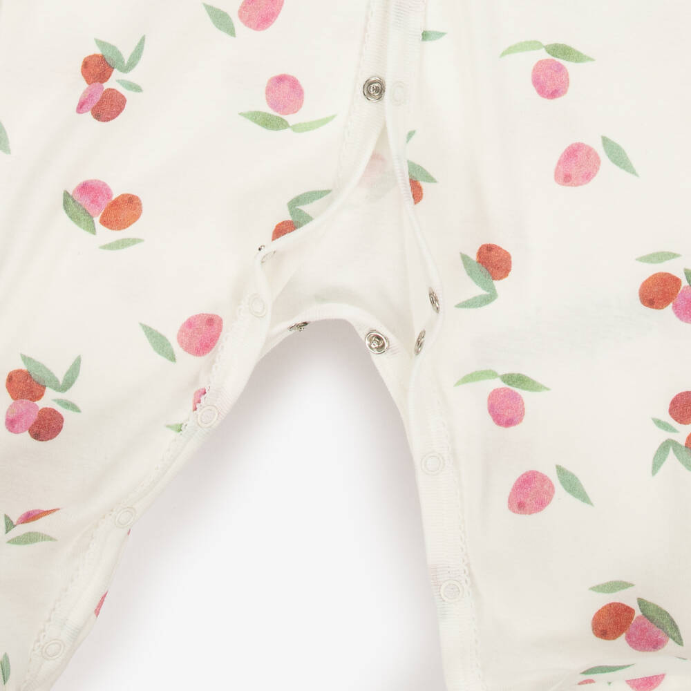 Petit Bateau-Girls Ivory Cherry Motif Babysuit | Childrensalon Outlet
