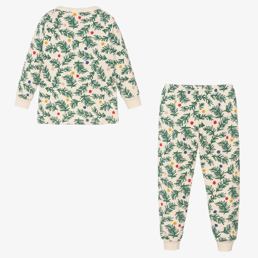 Petit Bateau-Girls Ivory Christmas Cotton Pyjamas | Childrensalon Outlet