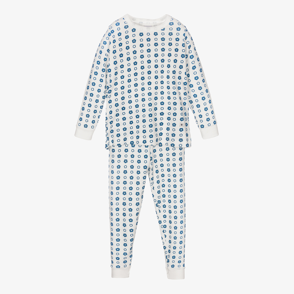 Petit Bateau - Elfenbeinfarbener Baumwoll-Schlafanzug (M) | Childrensalon