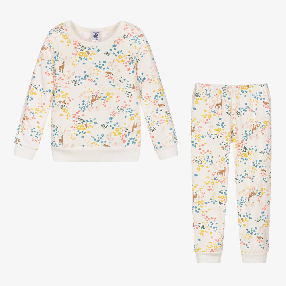 Petit Bateau-Girls Ivory Cotton Pyjamas | Childrensalon Outlet