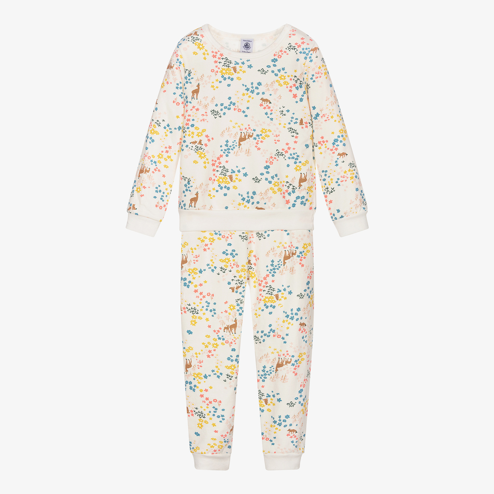 Petit Bateau - Girls Ivory Cotton Pyjamas | Childrensalon Outlet