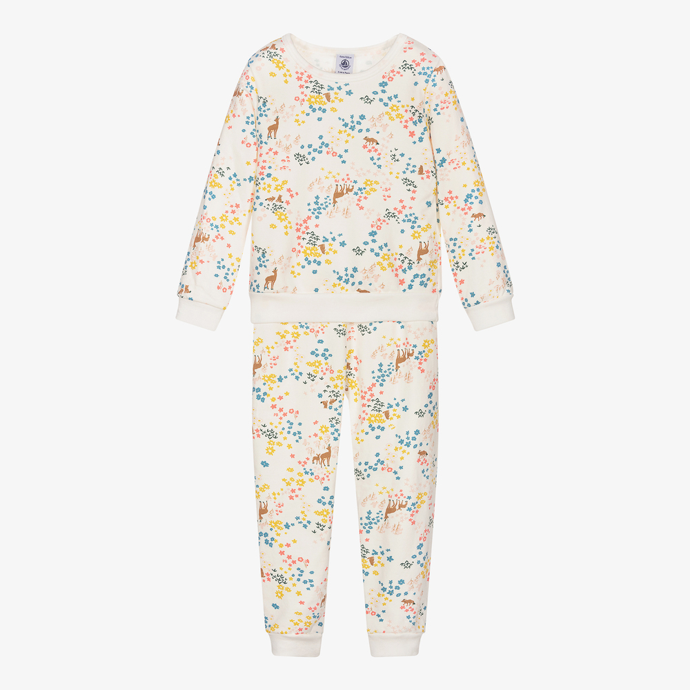 Petit Bateau - Elfenbeinfarbener Baumwoll-Schlafanzug (M) | Childrensalon