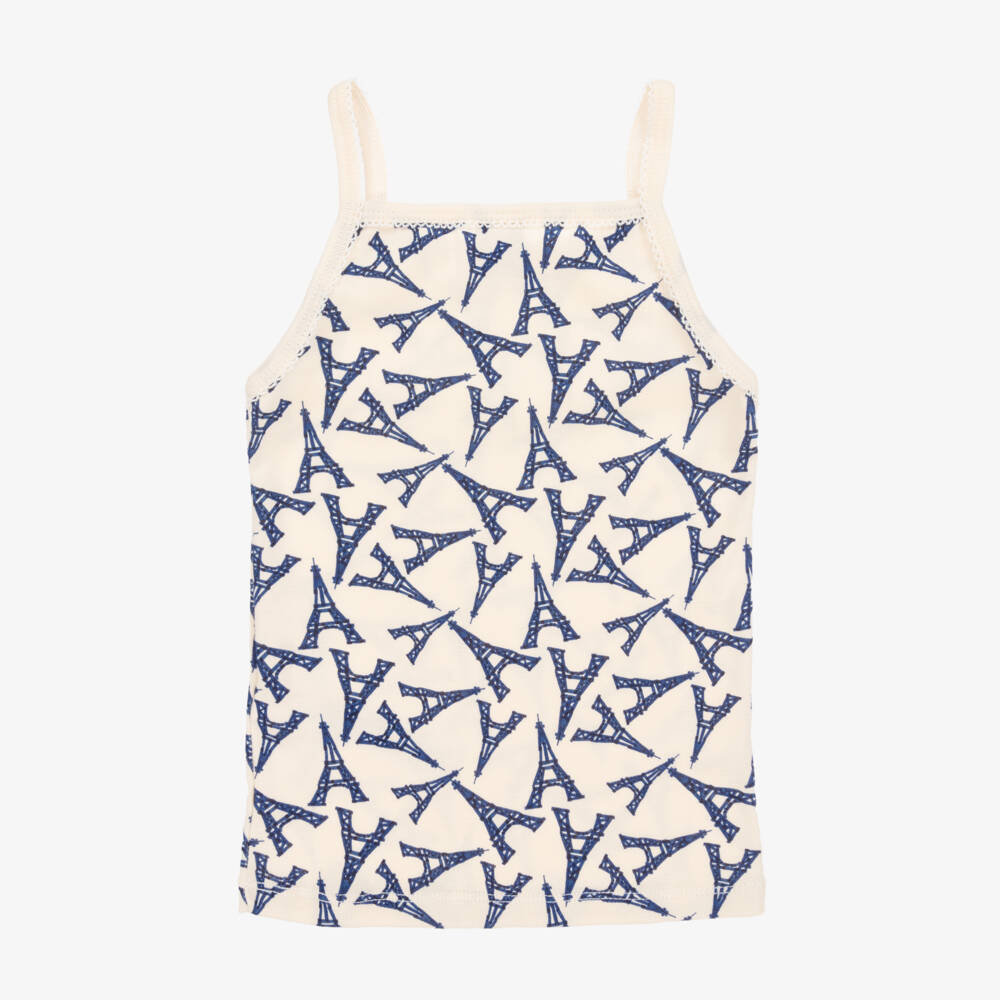 Petit Bateau-Girls Ivory Cotton Vest Tops Set | Childrensalon Outlet