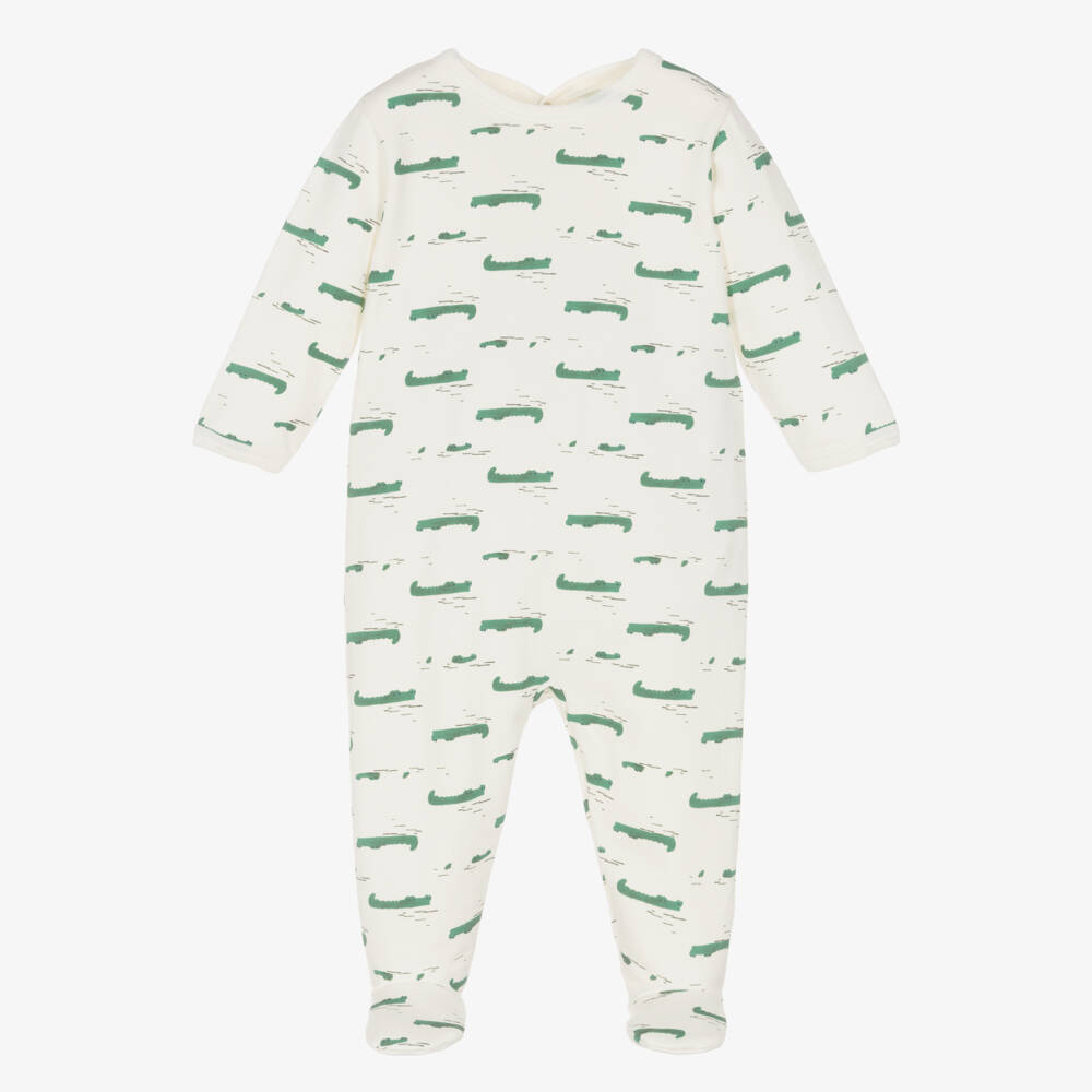 Petit Bateau-Girls Ivory Crocodile Babysuit | Childrensalon Outlet