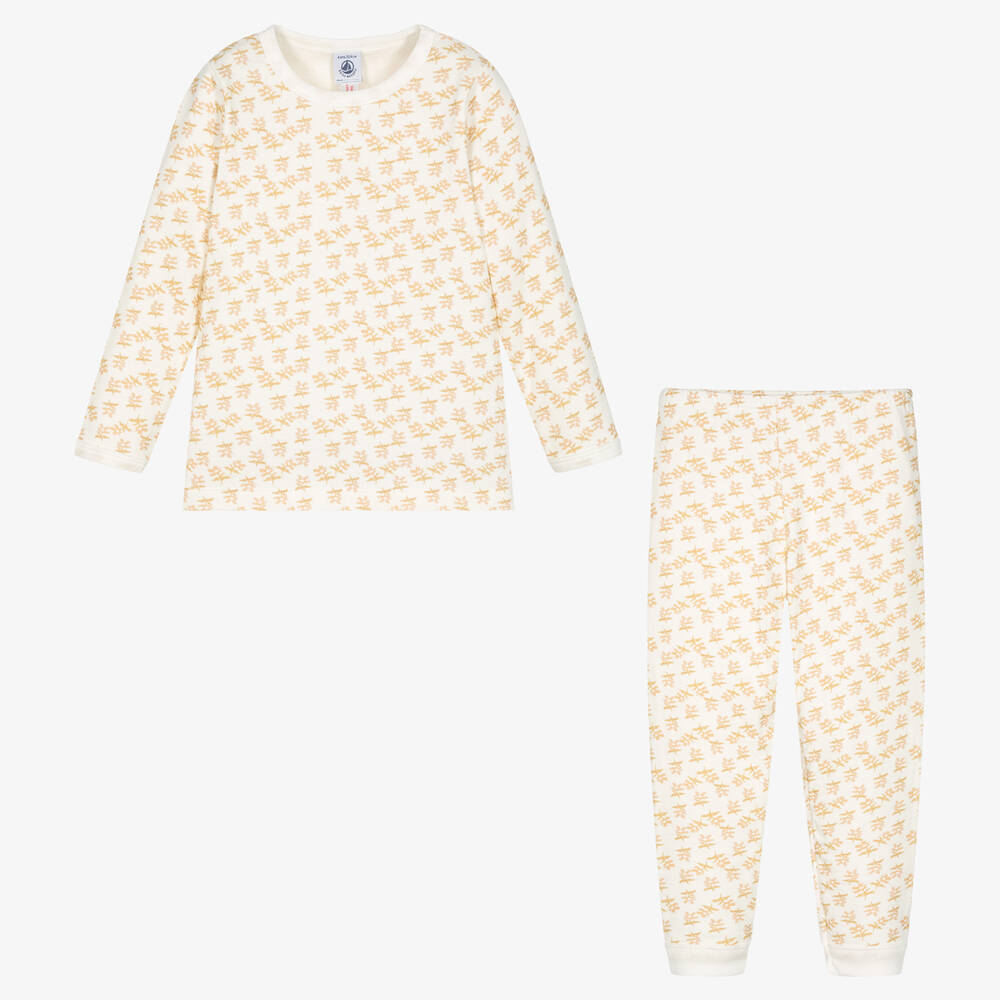 Petit Bateau-Кремовая хлопковая пижама в цветочек | Childrensalon Outlet