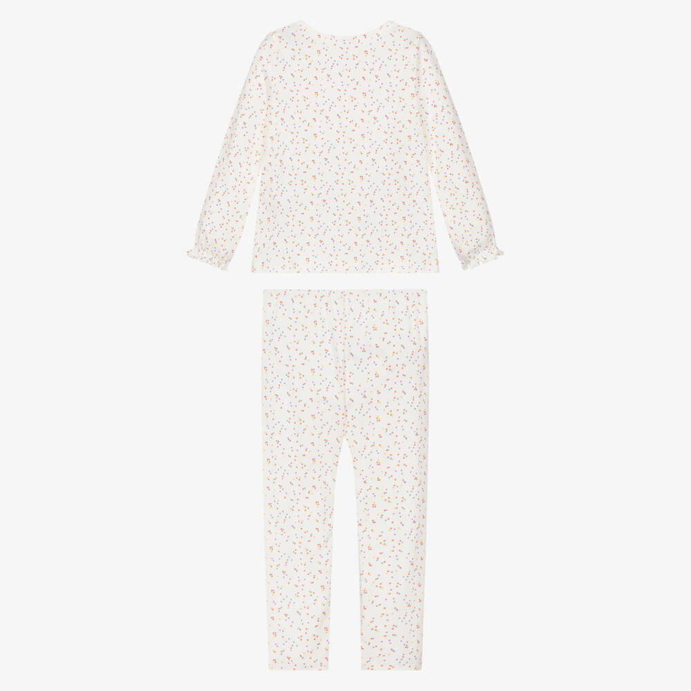 Petit Bateau-Girls Ivory Dotted Pyjama Set | Childrensalon Outlet