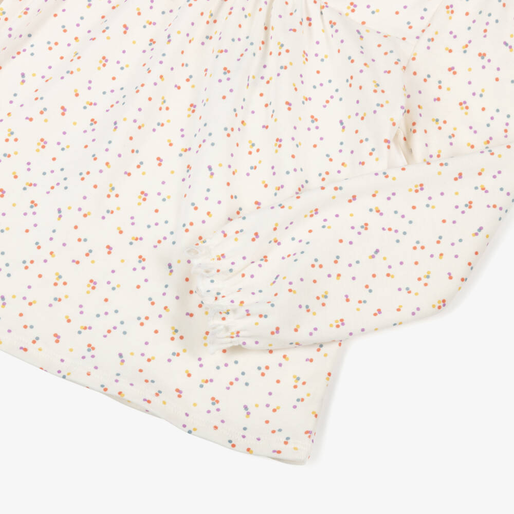 Petit Bateau-Girls Ivory Dotted Pyjama Set | Childrensalon Outlet