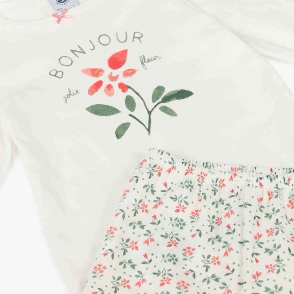 Petit Bateau-Кремовый цветочный комплект для сна для девочек | Childrensalon Outlet