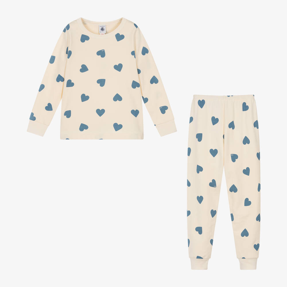 Petit Bateau-بيجاما قطن عضوي لون عاجي للبنات | Childrensalon Outlet