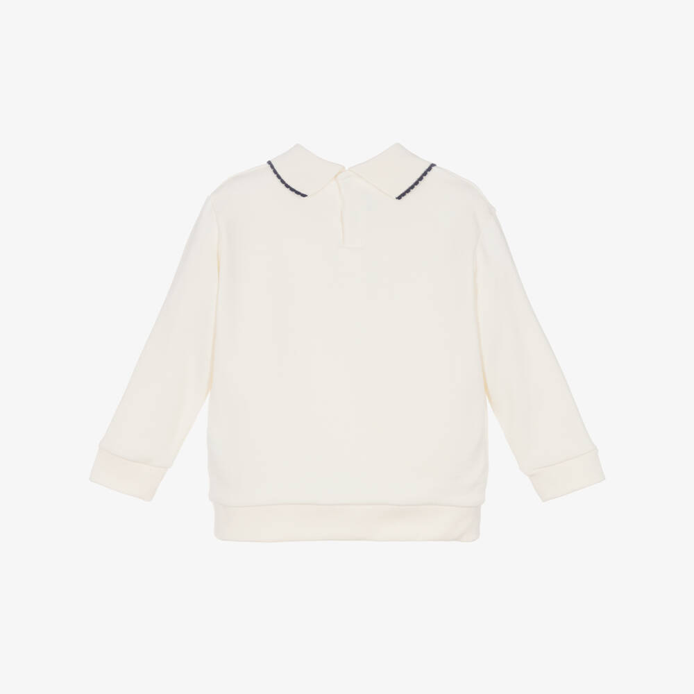 Petit Bateau-Girls Ivory Logo Top | Childrensalon Outlet