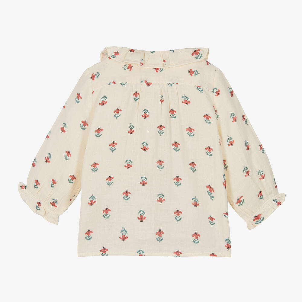 Petit Bateau-Кремовая блузка из органического хлопка | Childrensalon Outlet