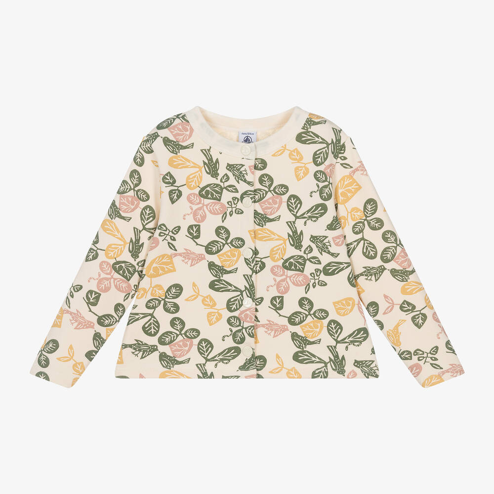 Petit Bateau-Girls Ivory Organic Cotton Cardigan | Childrensalon Outlet