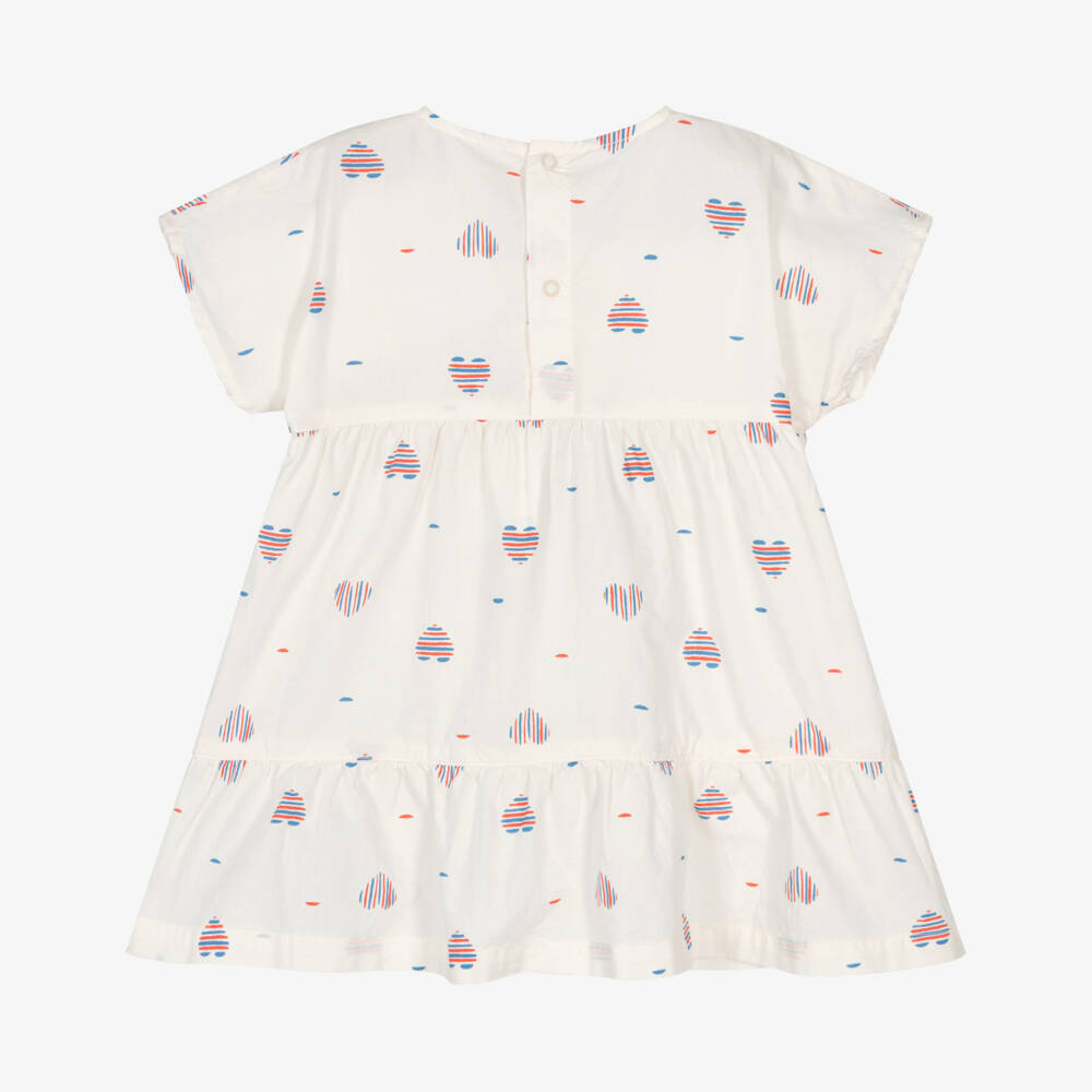 Petit Bateau-طقم قلوب بوبلين عاجي للبنات | Childrensalon Outlet