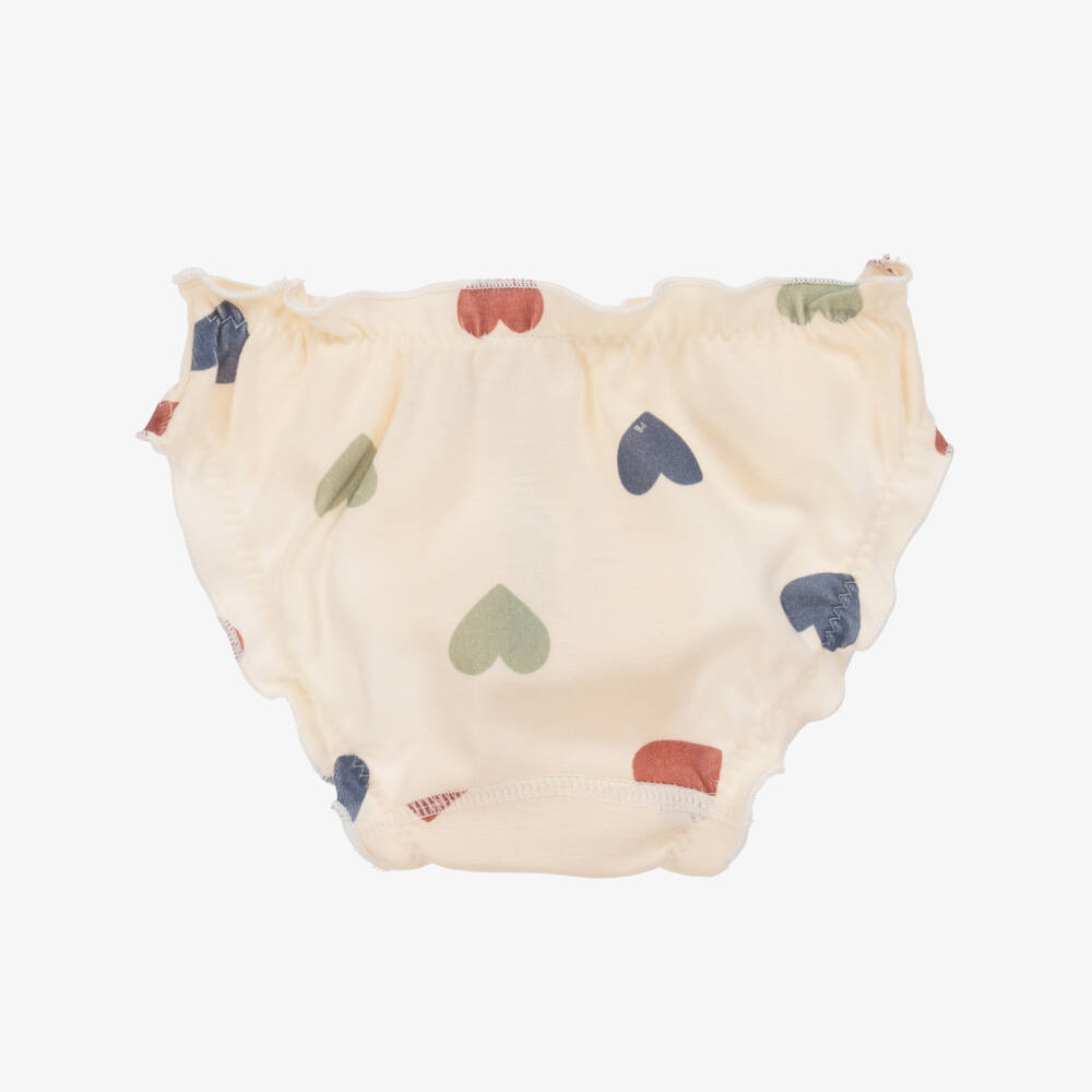 Petit Bateau-Girls Ivory & Red Cotton Pants Set | Childrensalon Outlet