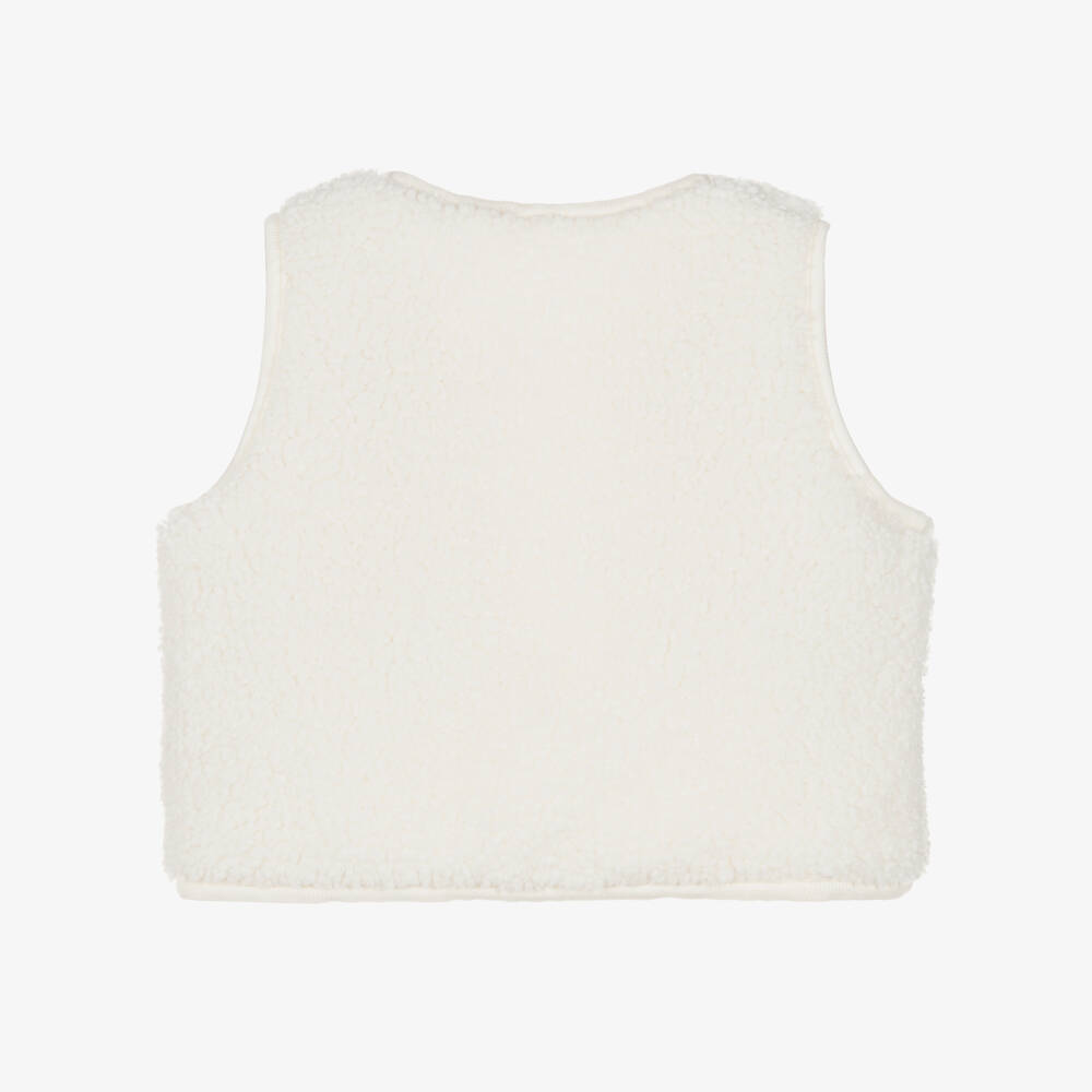 Petit Bateau-Girls Ivory Reversible Vest | Childrensalon Outlet