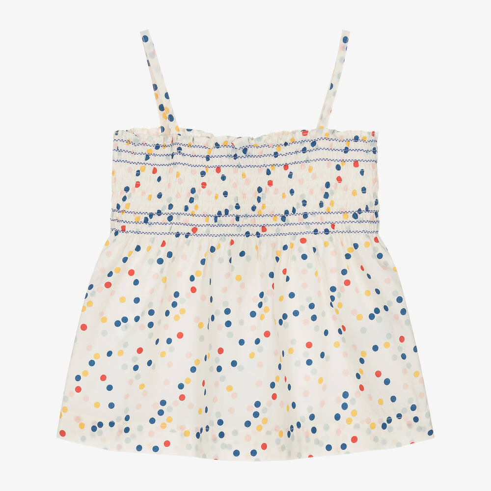 Petit Bateau-بلوز قطن عضوي لون عاجي للبنات | Childrensalon Outlet