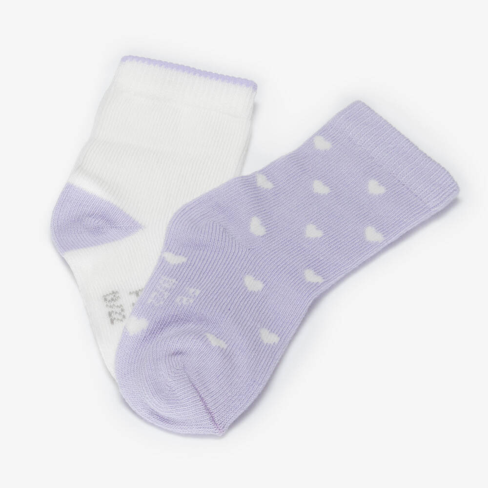 Petit Bateau-Girls Lilac Sock Duo | Childrensalon Outlet