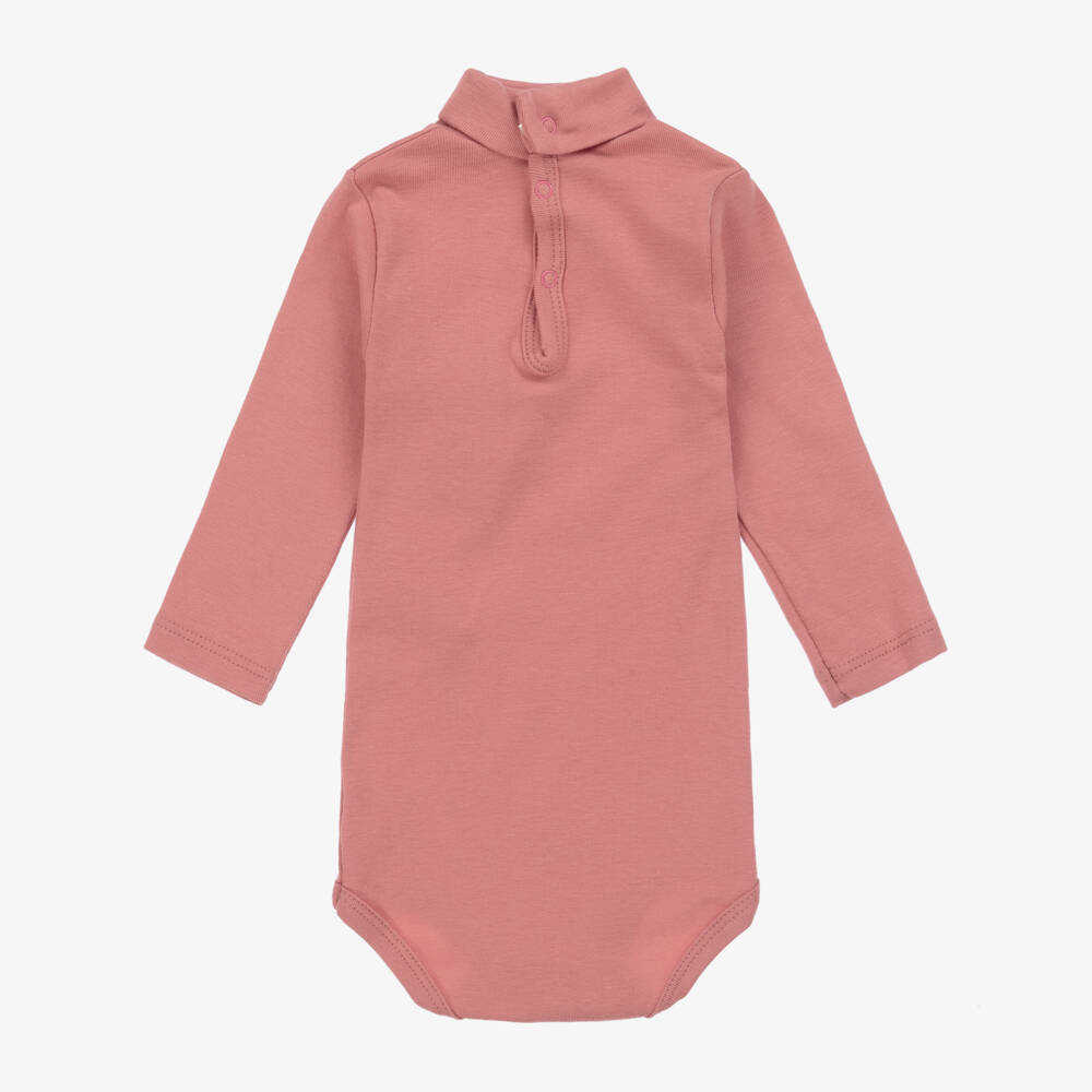 Petit Bateau-Girls Long Sleeve Pink Bodysuit | Childrensalon Outlet