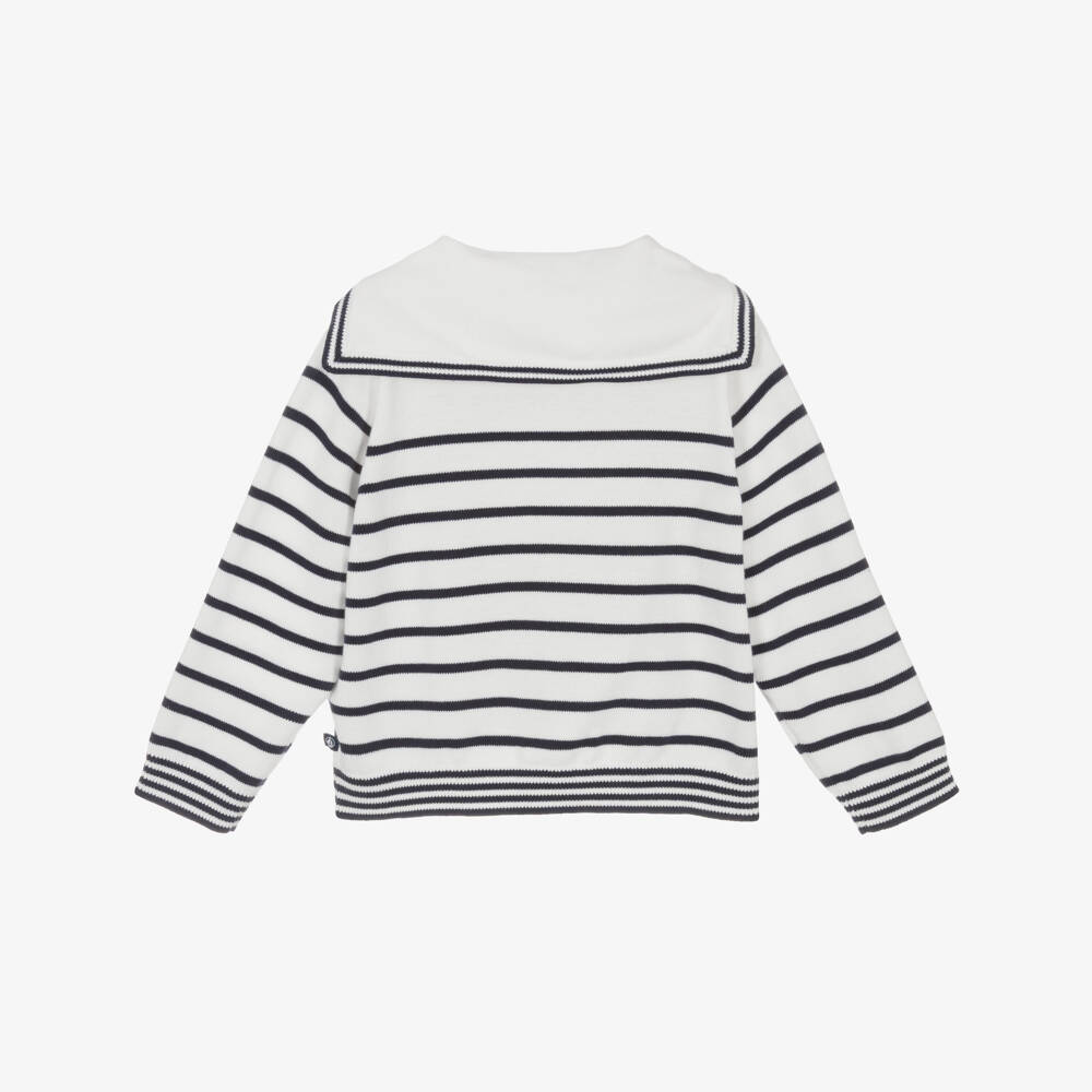 Petit Bateau-Girls Nautical Stripe Sailor Top | Childrensalon Outlet